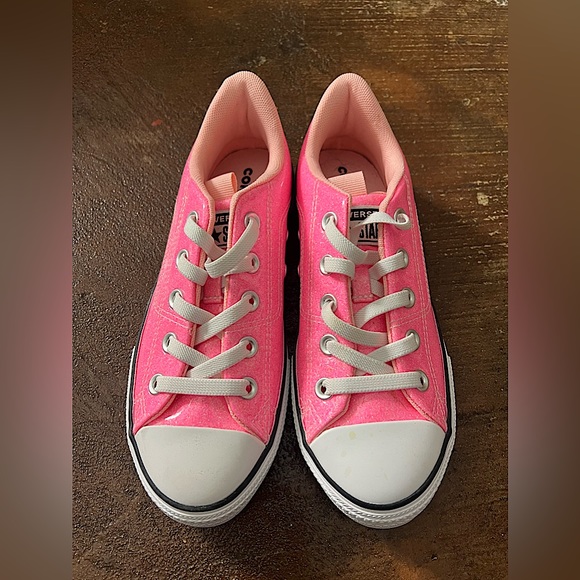 Converse Other - Girls Pink Glitter Slip on Rave Oxford Low Top Converse -Never Worn!